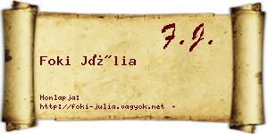 Foki Júlia névjegykártya